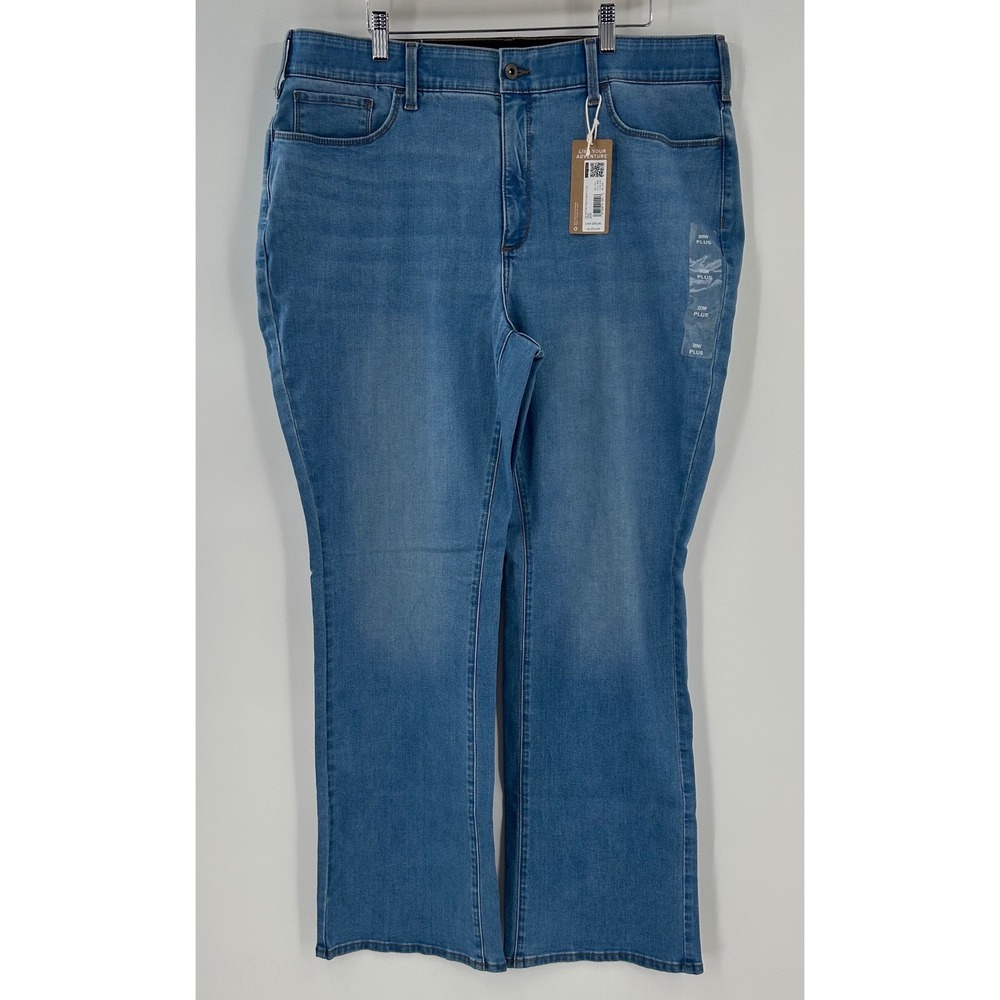 Eddie Bauer WW Venture Stretch Bootcut Jeans High Rise Blue 20W Plus NEW